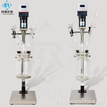 Reactor de vidrio de laboratorio con agitación química 3l